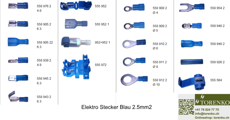 Elektrostecker Blau 2.5mm2